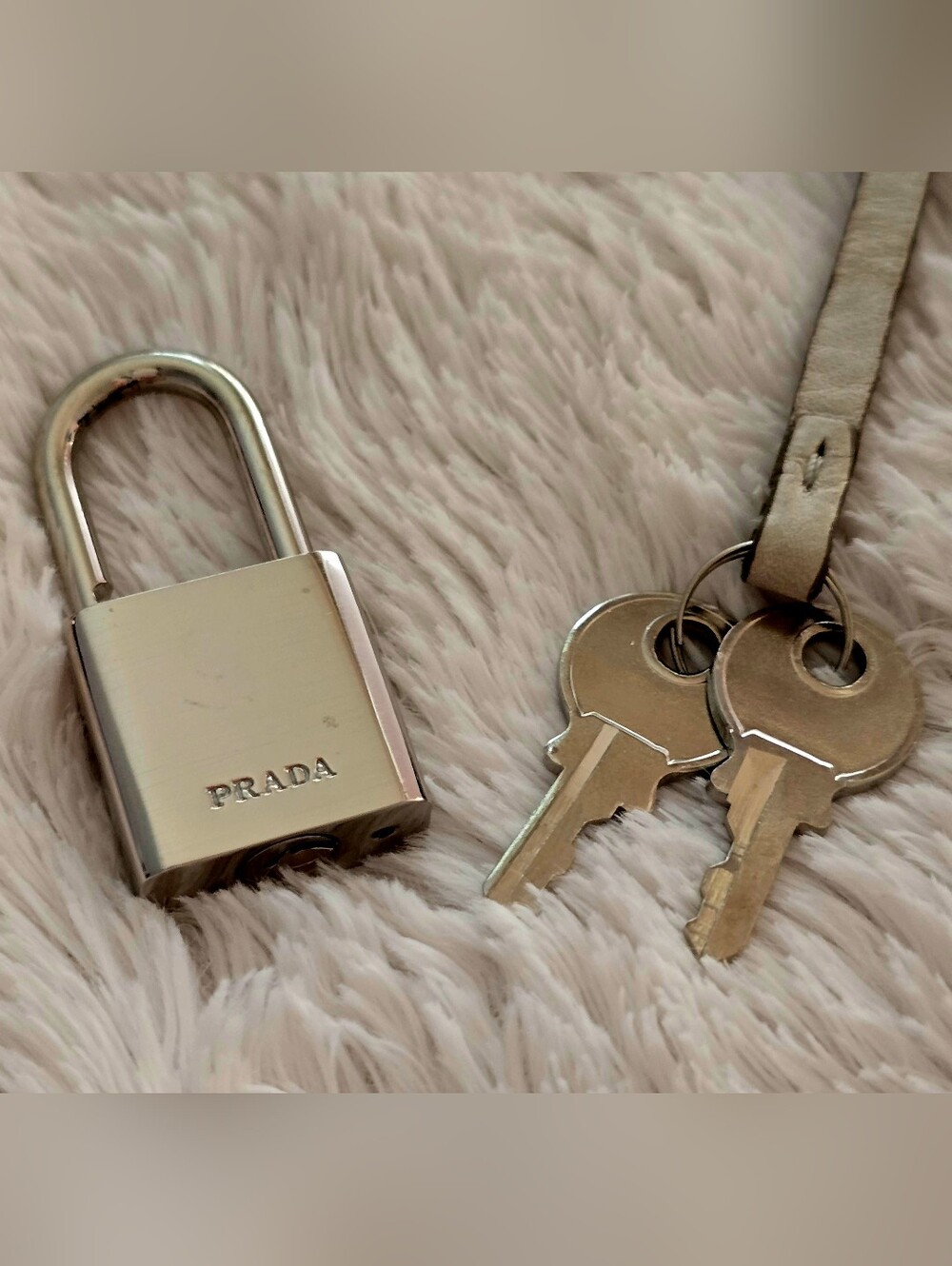 Prada Silver Lock and 2 Keys Set